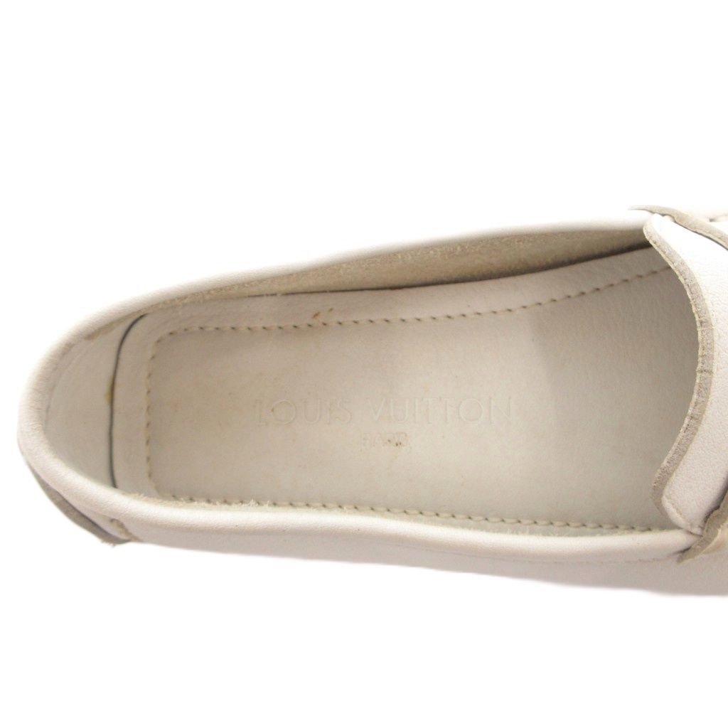 Louis Vuitton Loafers Moccasins Flat Shoes Leather Driving 34.5 White — view 7