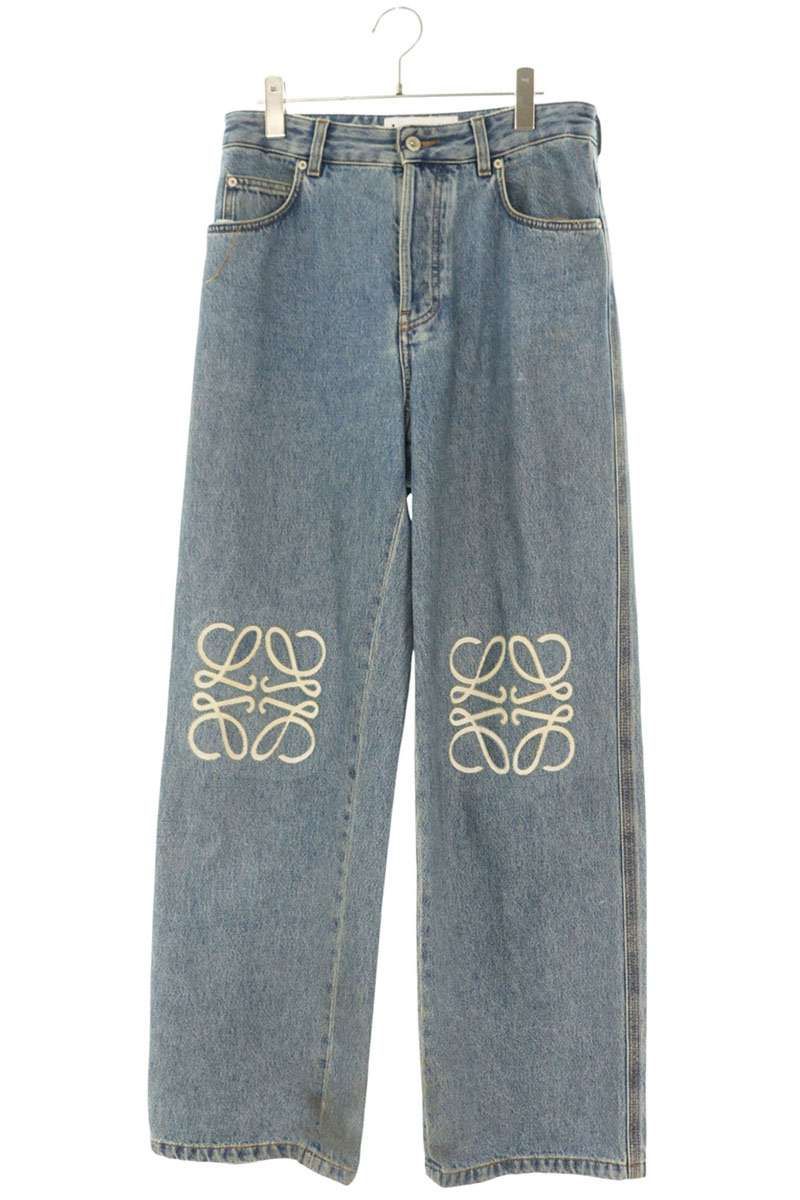 Loewe Anagram Embroidery Baggy Denim Pants 44