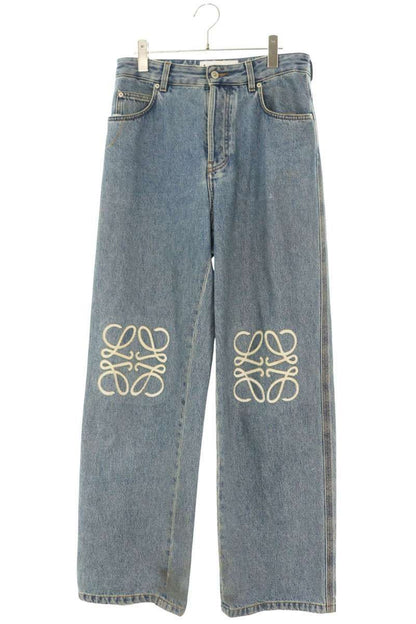 Loewe Anagram Embroidery Baggy Denim Pants 44