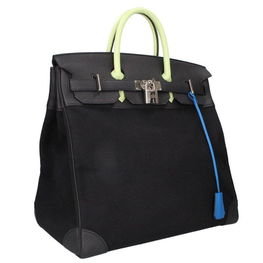 Hermes Haut a Courroies Hac 40 Tricolor Togo Toile Ash Handbag 40