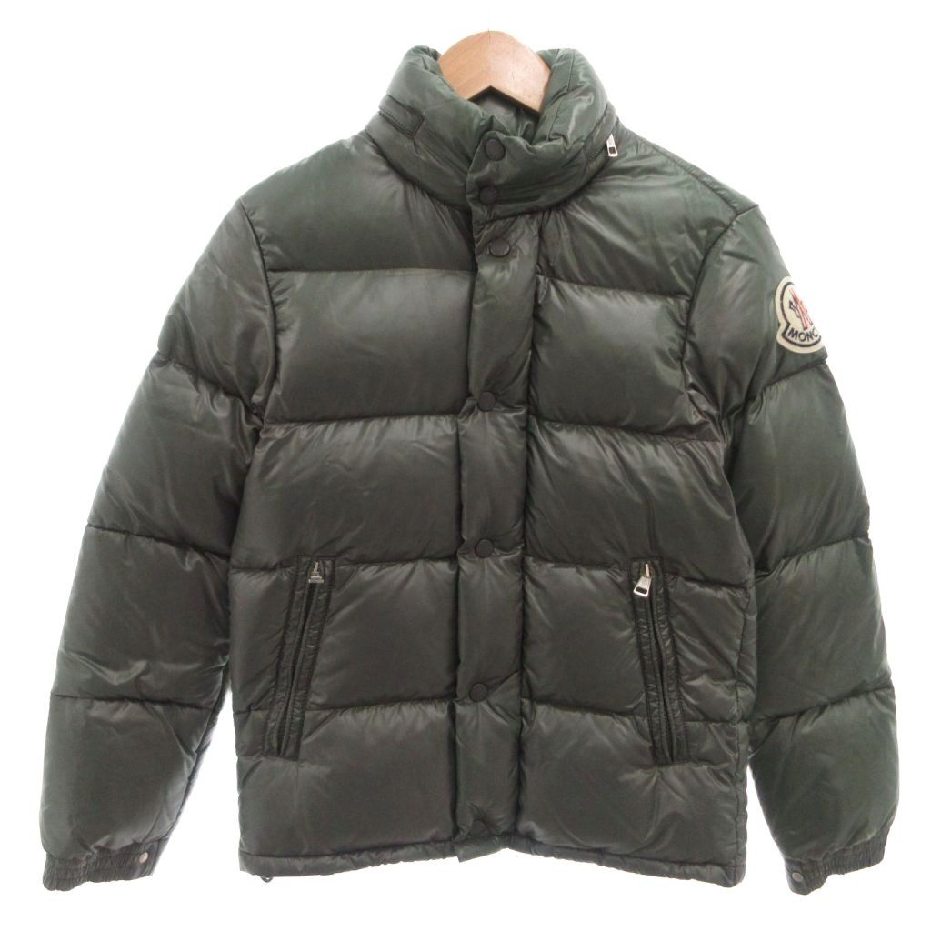 Moncler Everest Down Jacket Hood Patch Embroidery Zip Up 00 Green
