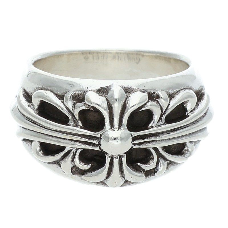 Chrome Hearts Flrl Crs Floral Cross Silver Ring