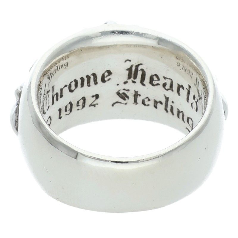 Chrome Hearts Flrl Crs Floral Cross Silver Ring — view 2