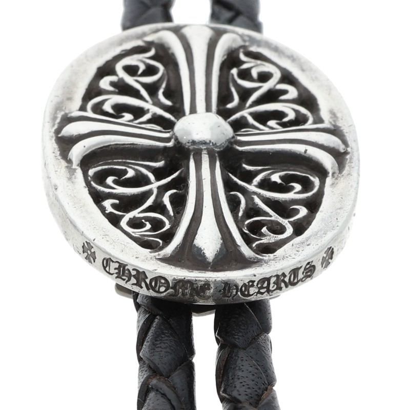 Chrome Hearts Bolotie Ovaltiny Tiny Classic Loop Tie Leather Necklace — view 3