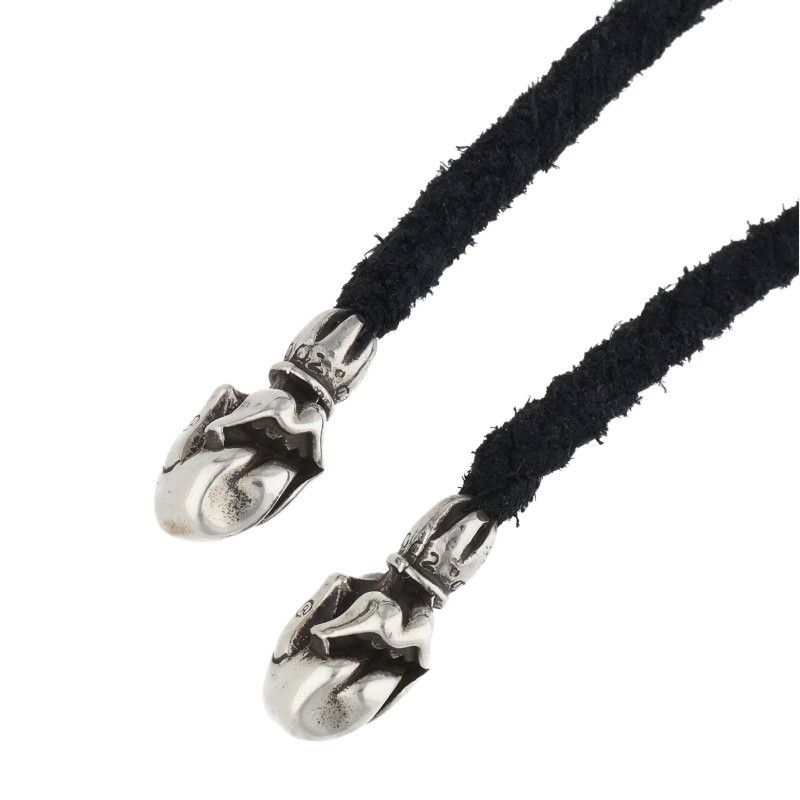 Chrome Hearts Leather Braid Lip and Tan Silver Necklace — view 4