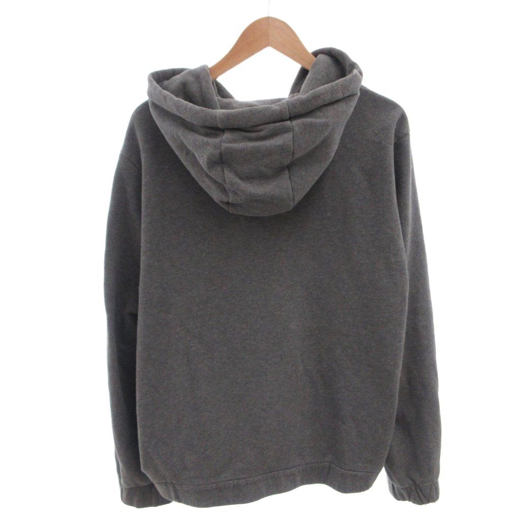 Moncler Felpa Aperta Con Zip Up Hoodie Sweatshirt Logo Patch Gray — view 2