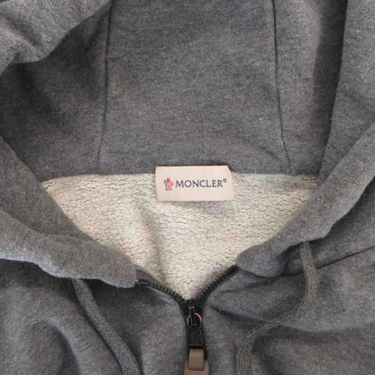 Moncler Felpa Aperta Con Zip Up Hoodie Sweatshirt Logo Patch Gray — view 7