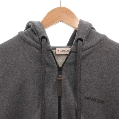 Moncler Felpa Aperta Con Zip Up Hoodie Sweatshirt Logo Patch Gray — view 3