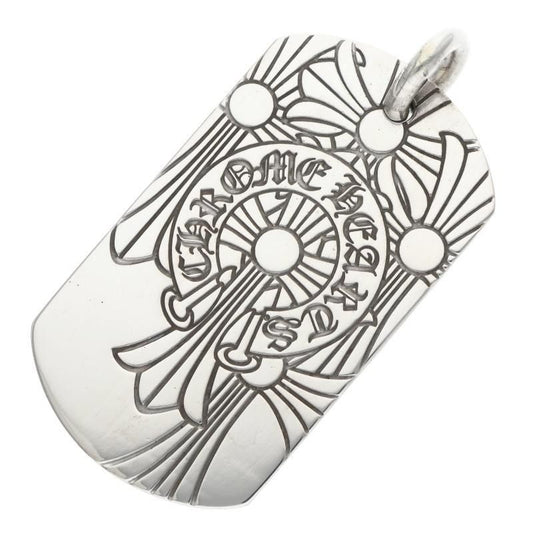 Chrome Hearts D Tag Lrg God Bless God Breath Dog Tag Large Necklace Top