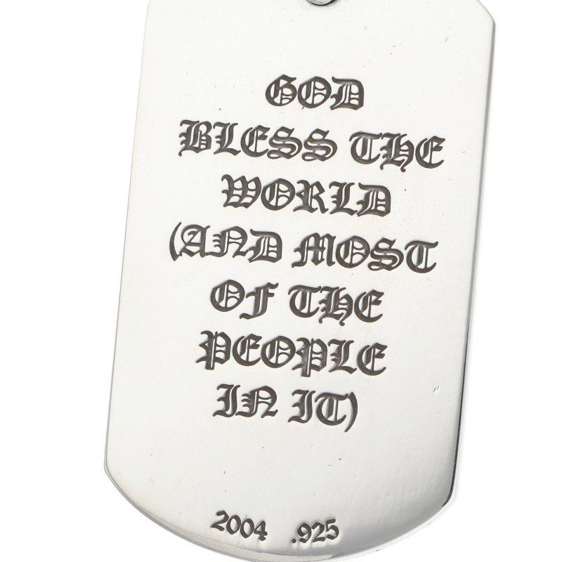 Chrome Hearts D Tag Lrg God Bless God Breath Dog Tag Large Necklace Top — view 4