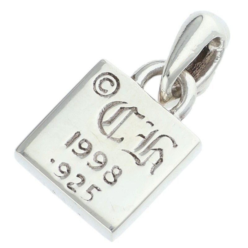 Chrome Hearts Framed CH Plus Charm Silver Necklace Top — view 2
