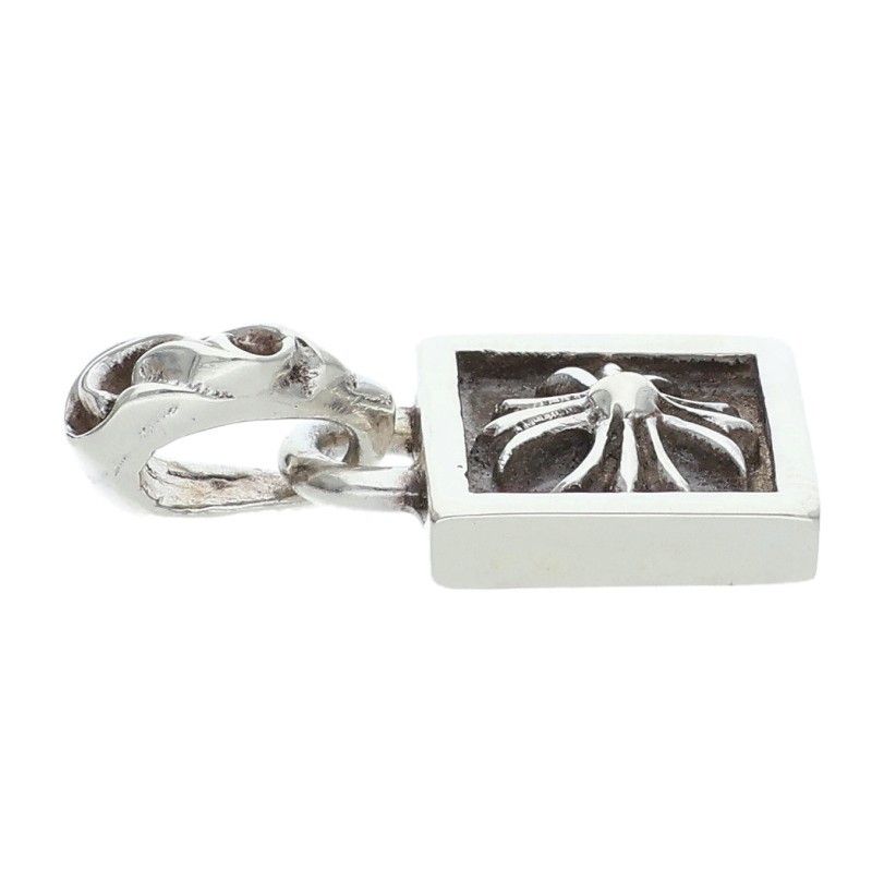 Chrome Hearts Framed CH Plus Charm Silver Necklace Top — view 3
