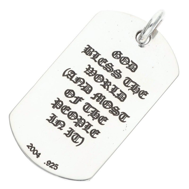 Chrome Hearts D Tag Lrg God Bless God Breath Dog Tag Large Necklace Top — view 2