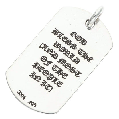 Chrome Hearts D Tag Lrg God Bless God Breath Dog Tag Large Necklace Top — view 2