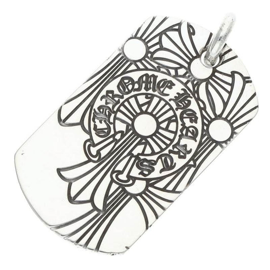 Chrome Hearts D Tag Lrg God Bless God Breath Dog Tag Large Necklace Top