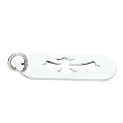 Chrome Hearts D Tag Lrg CO Crs Cutout Cross Large Dog Tag Necklace Top — view 3
