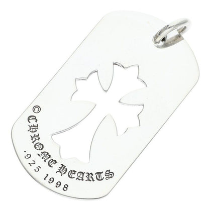 Chrome Hearts D Tag Lrg CO Crs Cutout Cross Large Dog Tag Necklace Top — view 2
