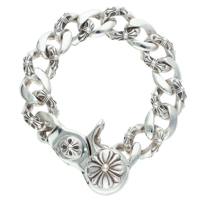 Chrome Hearts Fncy Chn Lnk Fancy Link Clip Silver Bracelet