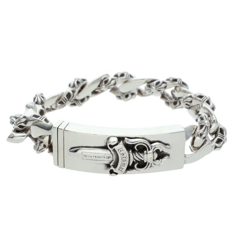 Chrome Hearts ID Dagger ID Fancy Link Silver Bracelet