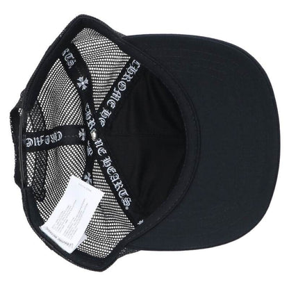 Chrome Hearts Trucker Cap Truck Khaki Cemetery Leather Patch Mesh Hat — view 3