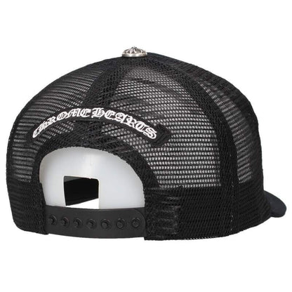 Chrome Hearts Trucker Cap Truck Khaki Cemetery Leather Patch Mesh Hat — view 2