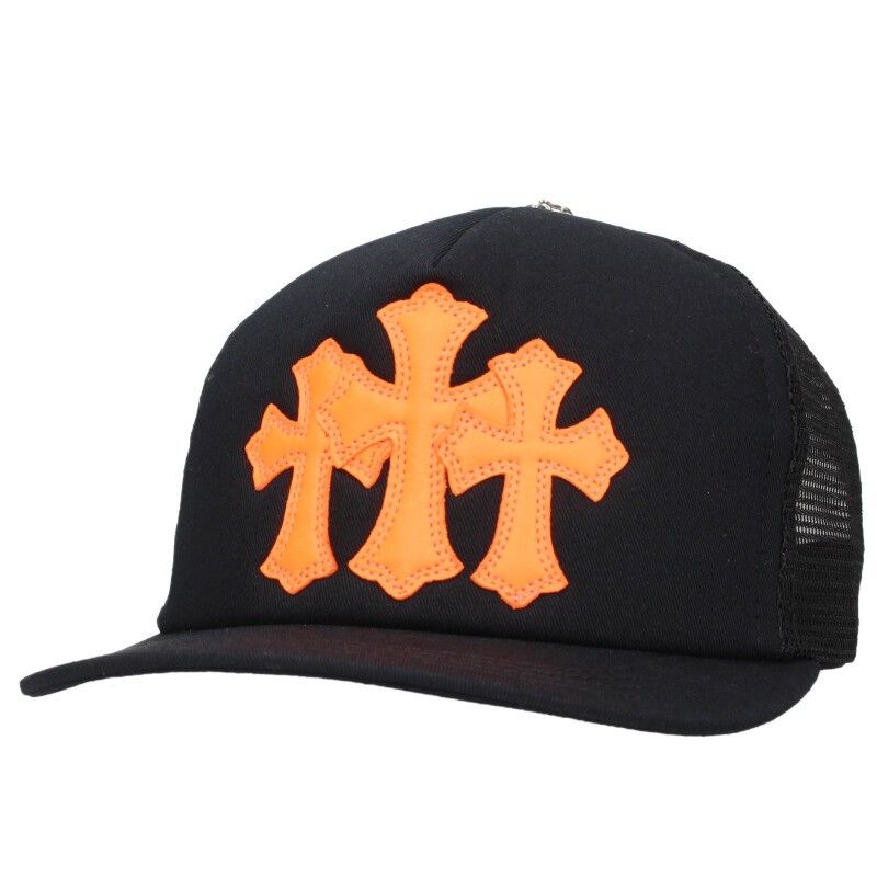 Chrome Hearts Trucker Cap Truck Khaki Cemetery Leather Patch Mesh Hat