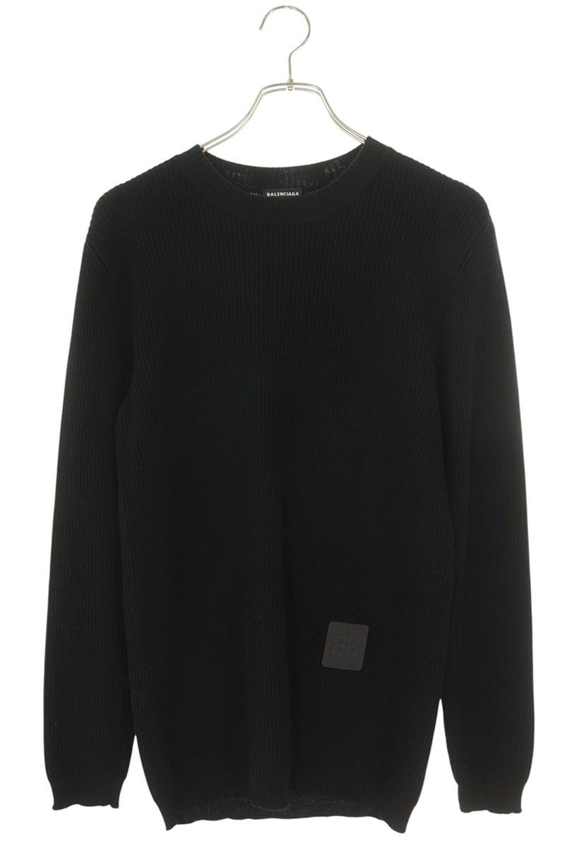 Balenciaga Back Logo Crew Neck Knit Sweater