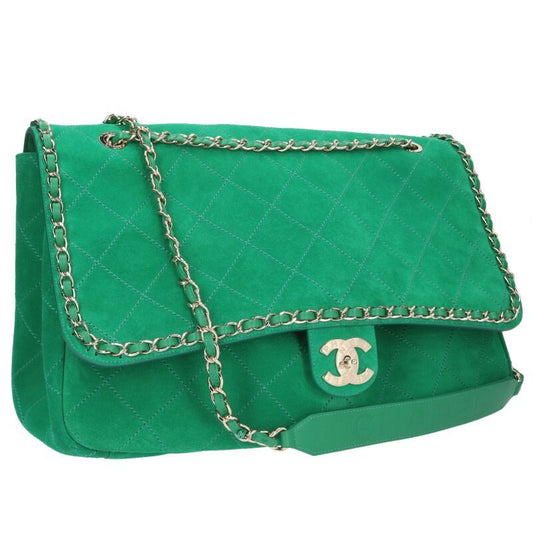 Chanel Pharrell Suede Lamskin XXL Flap Bragmy Quilted Chain Shoulder Bag