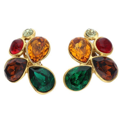 Chanel Gripoix Color Stone Earrings