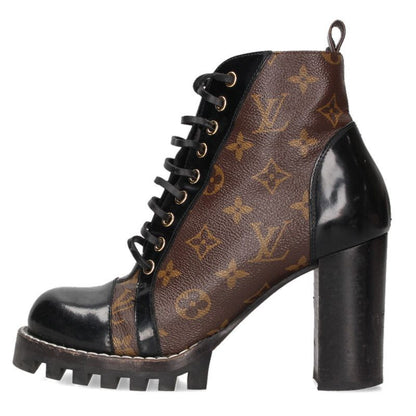 Louis Vuitton Star Trail Line Monogram Lace Up Heels Boots