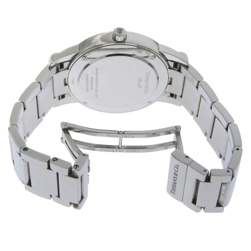 Tiffany & Co Atlas Dome Stainless Steel Quartz Analog Display Black Dial Watch — view 5
