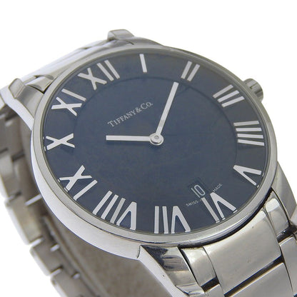 Tiffany & Co Atlas Dome Stainless Steel Quartz Analog Display Black Dial Watch — view 3