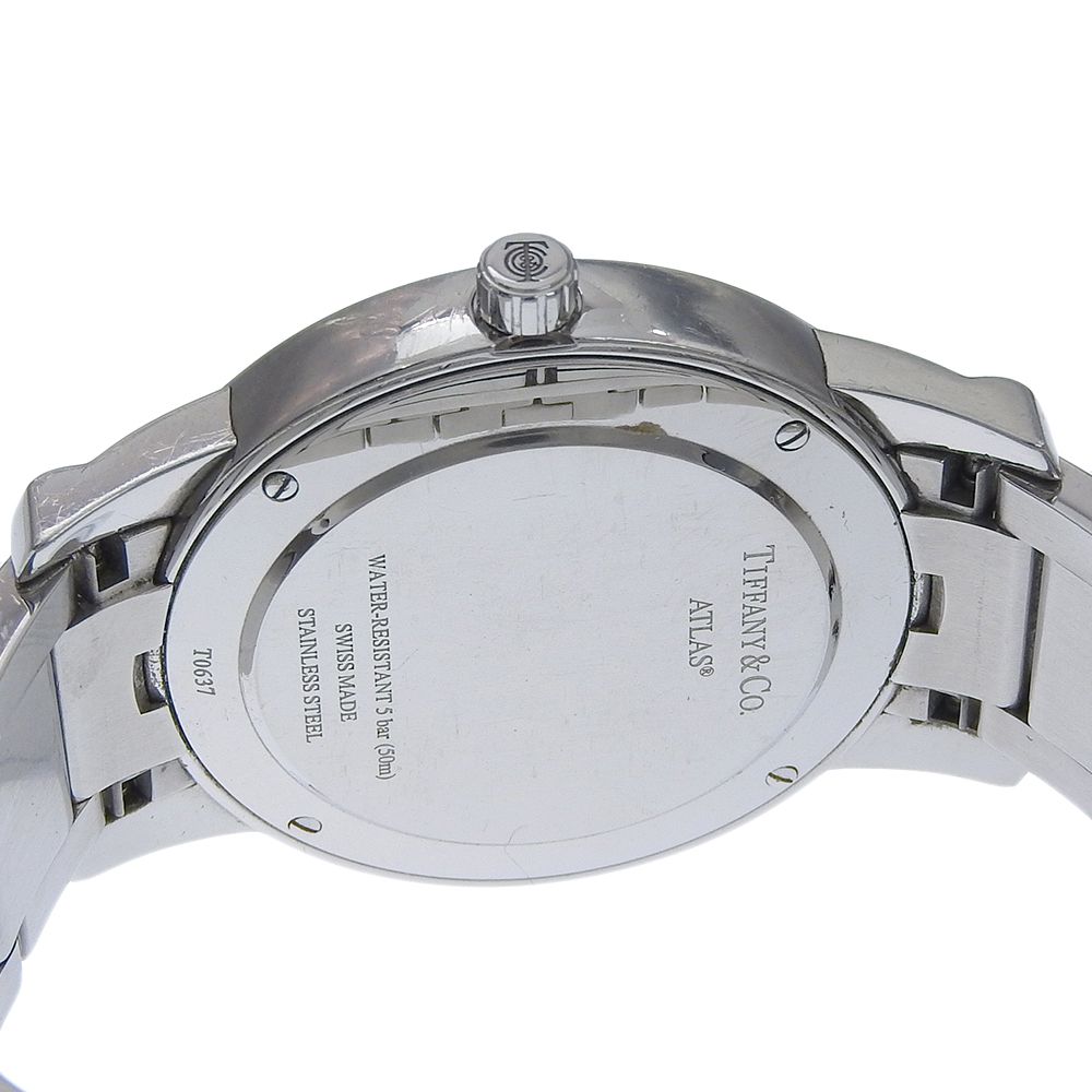 Tiffany & Co Atlas Dome Stainless Steel Quartz Analog Display Black Dial Watch — view 6