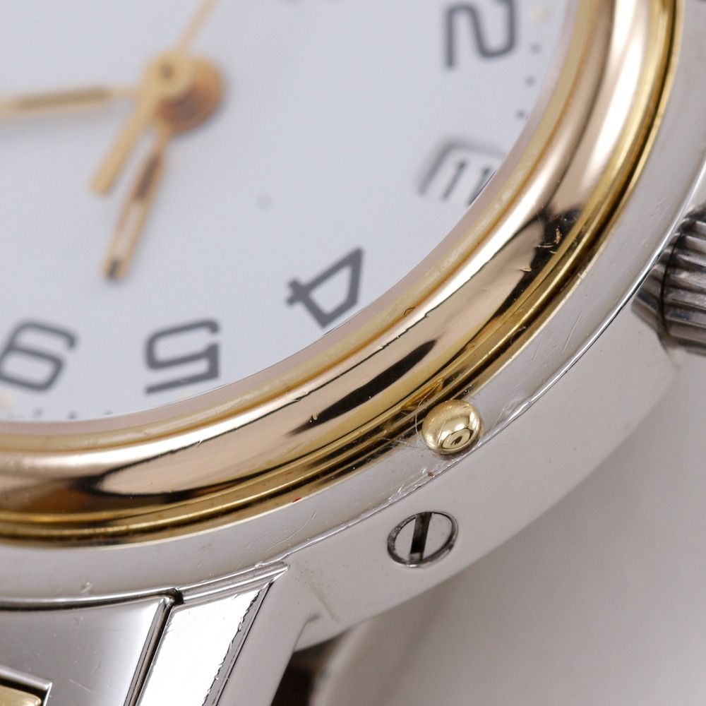 Hermes Clipper Stainless Steel Quartz Analog Display White Dial Watch — view 9