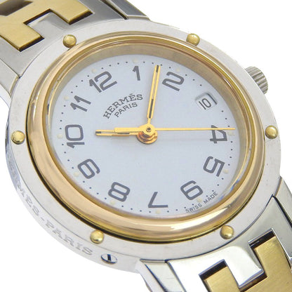 Hermes Clipper Stainless Steel Quartz Analog Display White Dial Watch — view 3