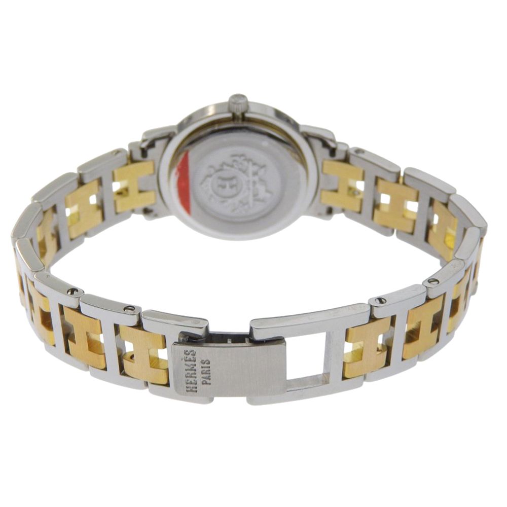 Hermes Clipper Stainless Steel Quartz Analog Display White Dial Watch — view 5