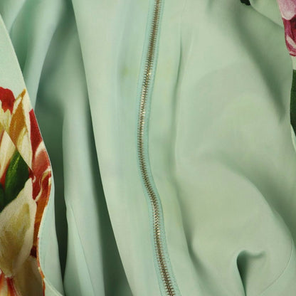 Dolce & Gabbana Dress Half Sleeve Floral Pattern 36 Mint Green Multicolor — view 8