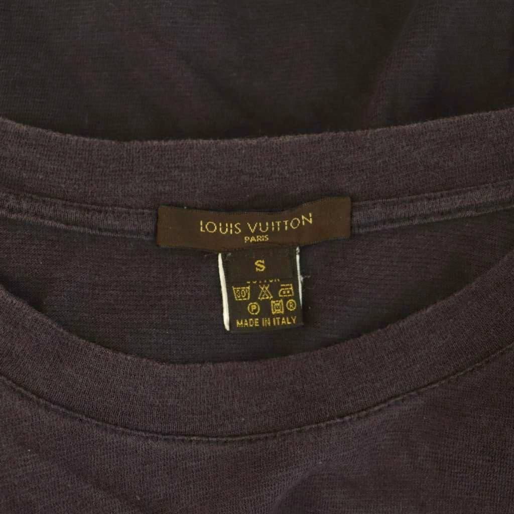 Louis Vuitton T-Shirt Linen Logo Print S Purple — view 5