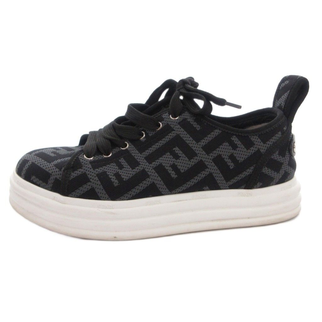 Fendi Sneakers Shoes Low Cut Zucca Pattern 36 Gray