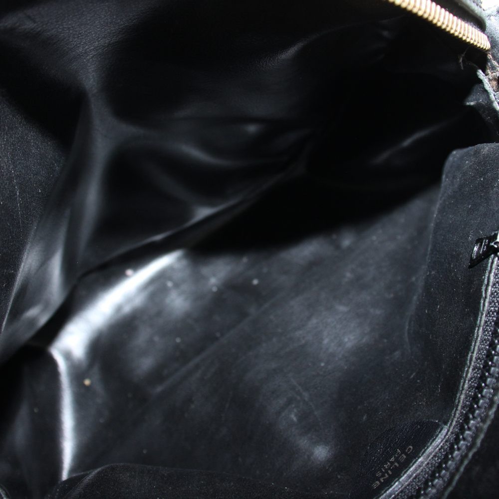Celine Vintage Shoulder Bag Crossbody Leather Logo Black — view 6
