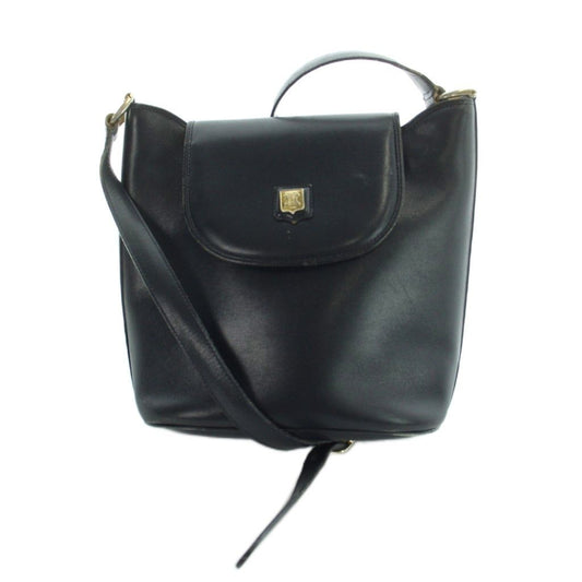 Celine Vintage Shoulder Bag Crossbody Leather Navy