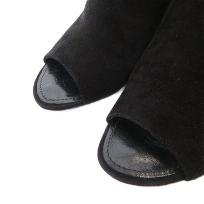 Louis Vuitton Sandals Suede Chanki Heels Gold Open Toe 37 Black — view 3