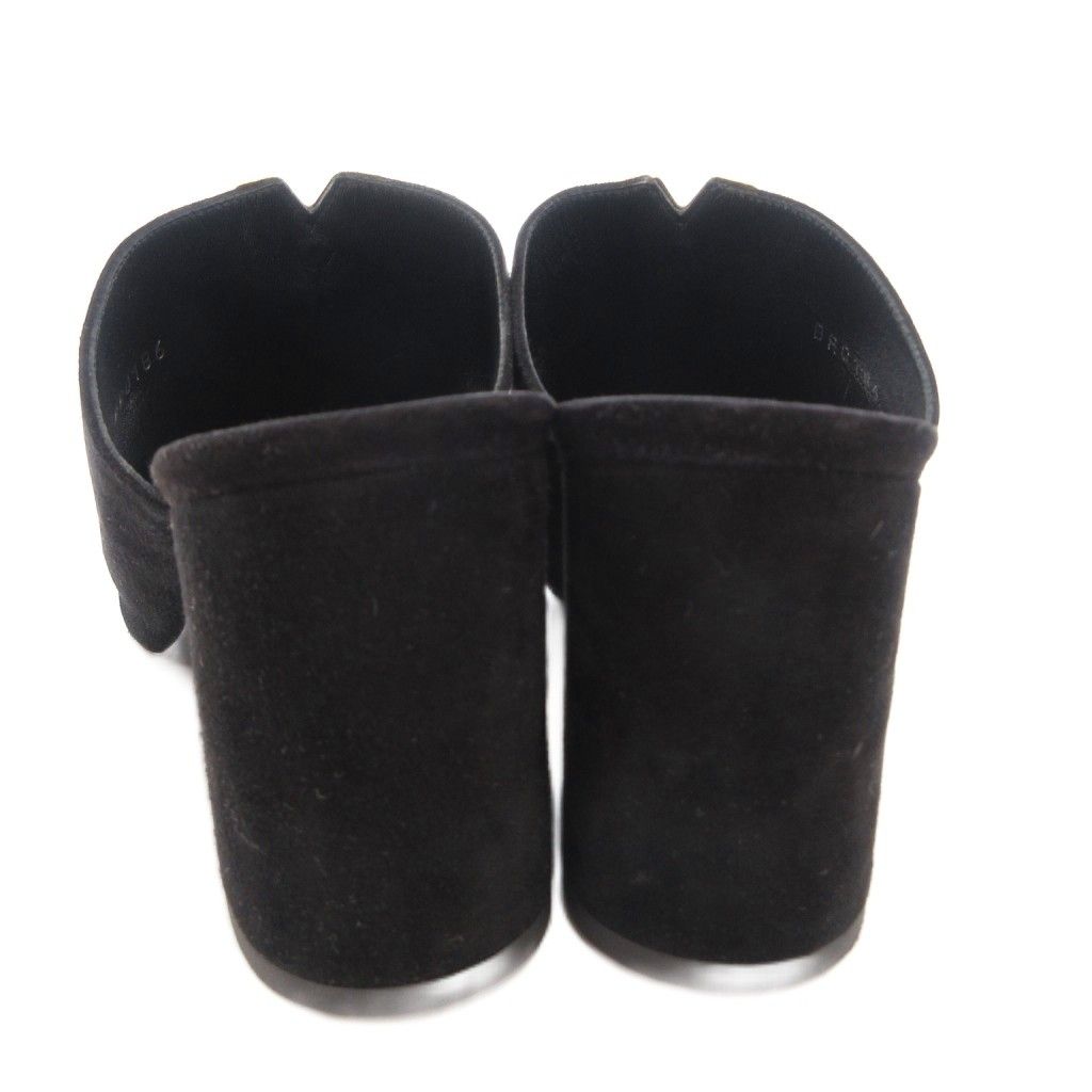 Louis Vuitton Sandals Suede Chanki Heels Gold Open Toe 37 Black — view 5