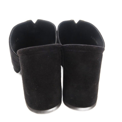 Louis Vuitton Sandals Suede Chanki Heels Gold Open Toe 37 Black — view 5