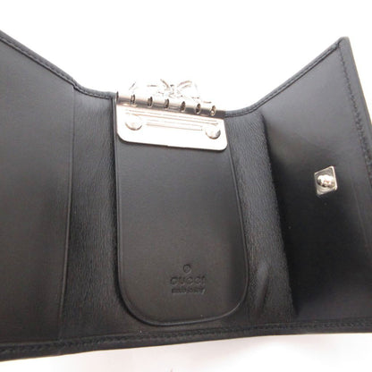 Gucci Key Case 6 Consecutive GG Pattern Canvas Leather Logo Plate Black Key — view 4
