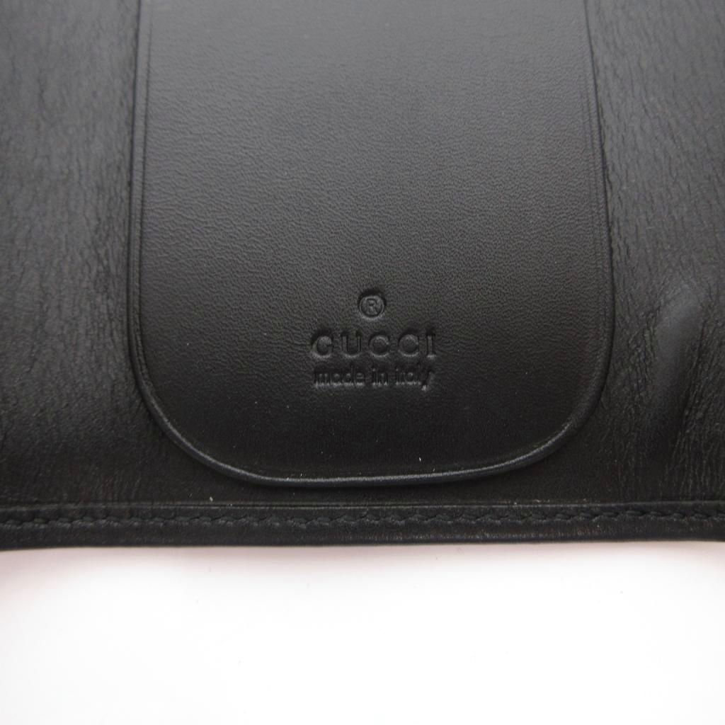 Gucci Key Case 6 Consecutive GG Pattern Canvas Leather Logo Plate Black Key — view 6