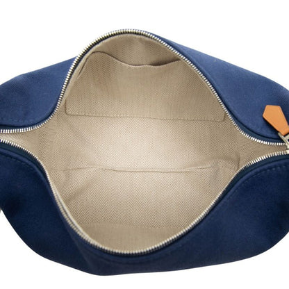 Hermes Bride-a-Brac PM Handbag Navy Green Cotton — view 4