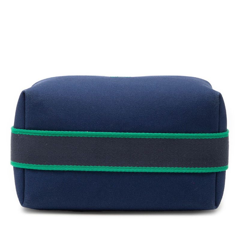 Hermes Bride-a-Brac PM Handbag Navy Green Cotton — view 3