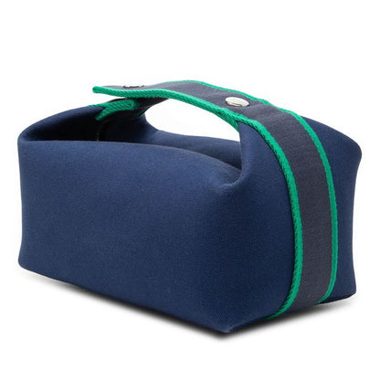 Hermes Bride-a-Brac PM Handbag Navy Green Cotton — view 2