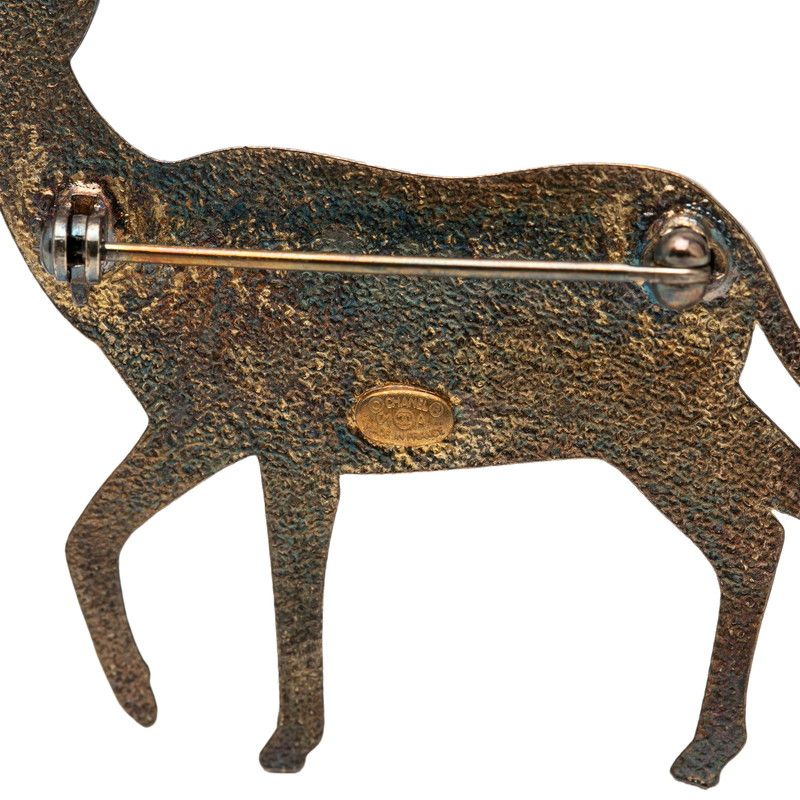 Chanel CC Logo Reindeer Brooch Gold Plated Faux Pearl — view 3